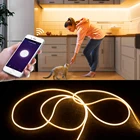 Светодиодная неоновая лента Tuya Smart Life с управлением через приложение, Wi-Fi, 12 В, для кухни, спальни светильник Подсветка работает с Alexa  Google Home