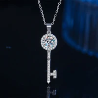 s925 sterling silver mossang diamond key necklace female classic carat pendant niche design ornaments
