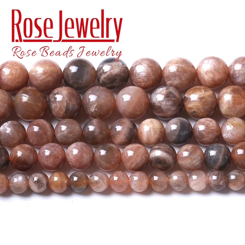 

Natural Black Sunstone Beads For Jewelry Making Round Loose Spacer Stone Beads DIY Bracelets Necklace Accessories 6 8 10 mm 15''