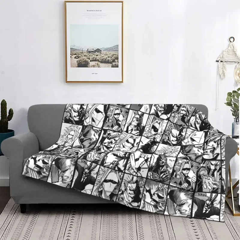 Флисовые одеяла с коллажем Моя геройская Академия покрывала тошинори Яги для