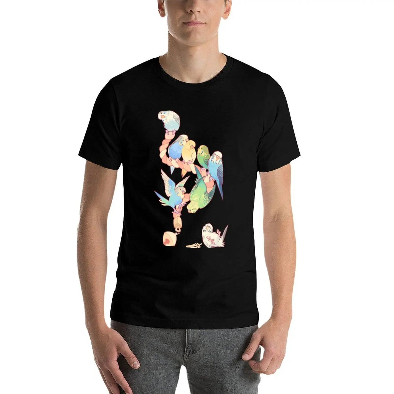 Футболка со вкусом оранжевого кекса Budgie мужская футболка одежда в стиле аниме