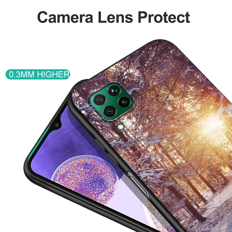 Чехол для Huawei P40 Lite 4G Nova 6 Se 6se задняя крышка телефона черный чехол из ТПУ Зимний