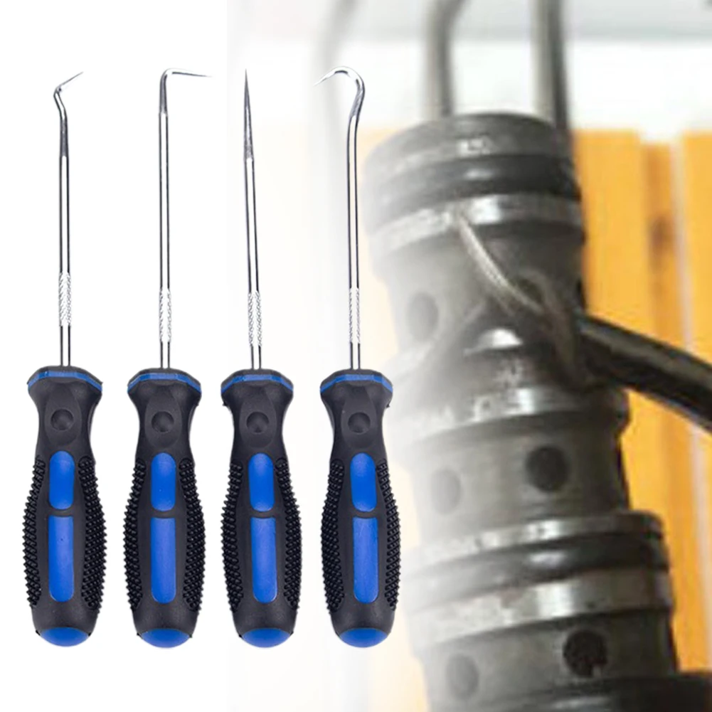 4pcs Set Car Pick Hook Tool 140mm Car Auto Vehicle Oil Seal Screwdrivers Set O-Ring Gasket Puller Remover Pick Hooks Tools