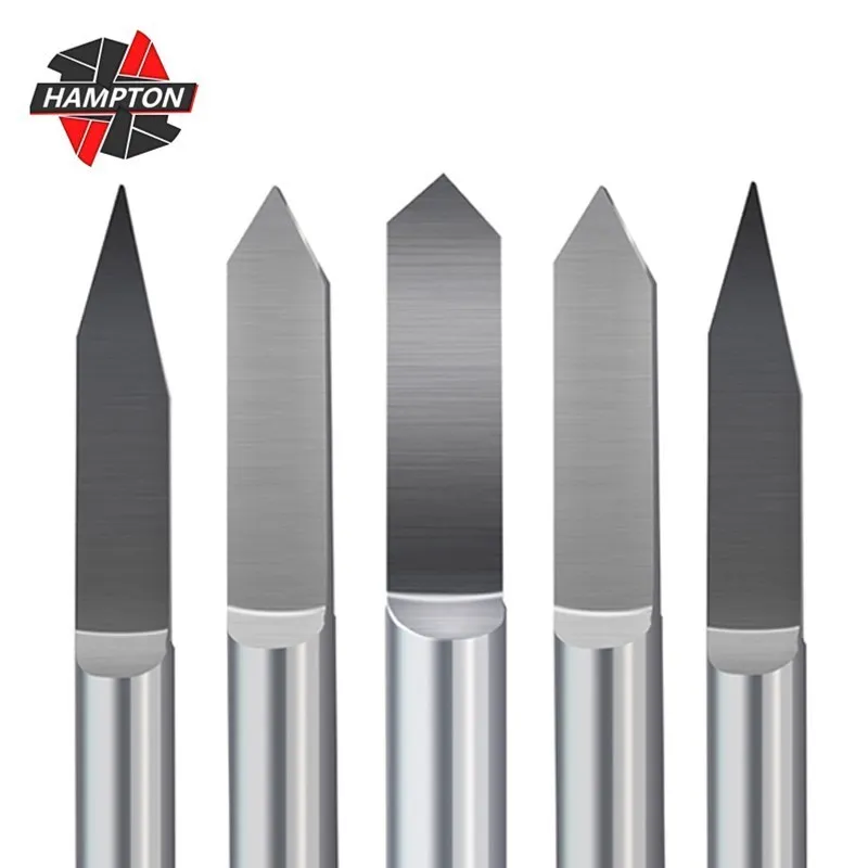 

3D Milling Cutter 10pcs 3.175-6mm Shank Flat Bottom Engraving Bits V Shape Carving Cutter 10-90Degrees PCB Carbide End Mill