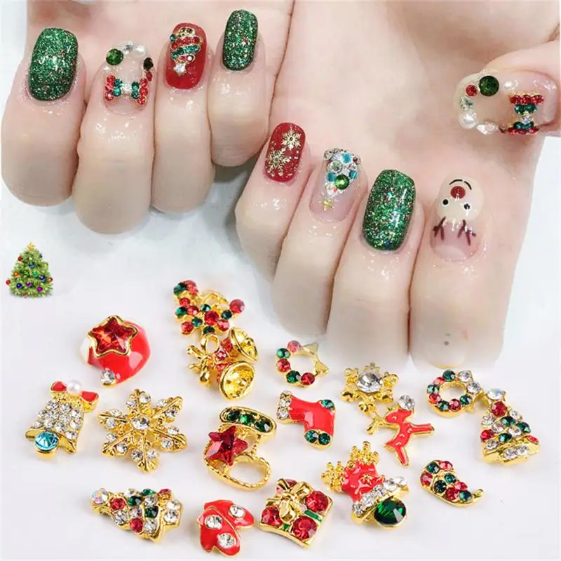 

Nail Art Accessories Snowflake Nail Rhinestones Alloy Jewelry Nail Decorations Christmas Series Parts for Manicure Tool
