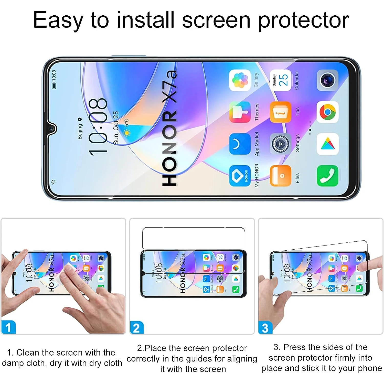 2 шт./4 шт. закаленное стекло для Honor X7 X7a Защитная стеклянная пленка экрана