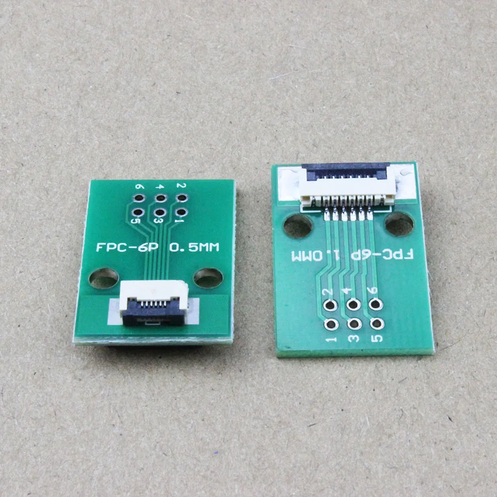 Двухсторонняя плата адаптера FPC/FFC PCB с 6 контактами и расстоянием 0 5 мм/1 мм плоский