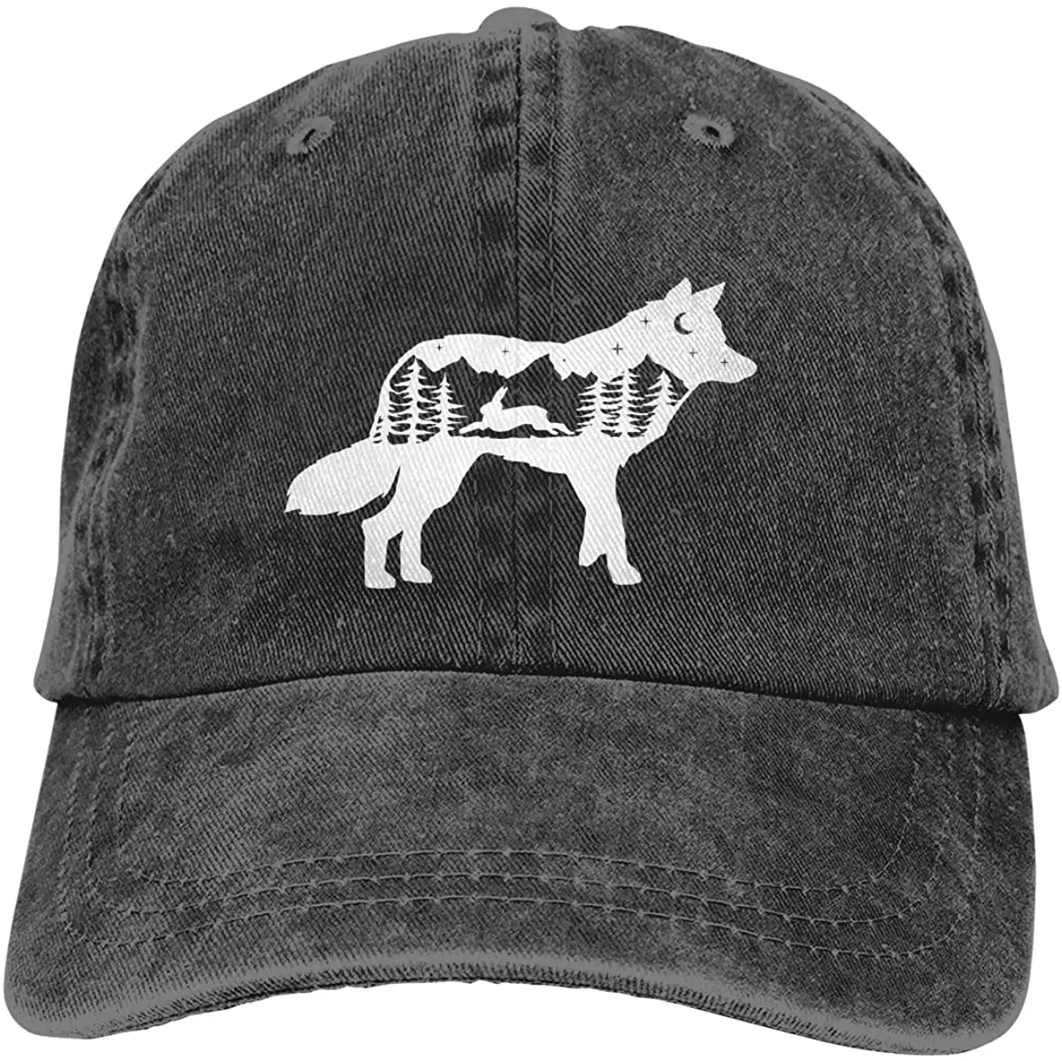 

Unisex Mountain Adventure Hunting Baseball Cap, Funny Wild Animals Vintage Adjustable Cotton Denim Dad Hat