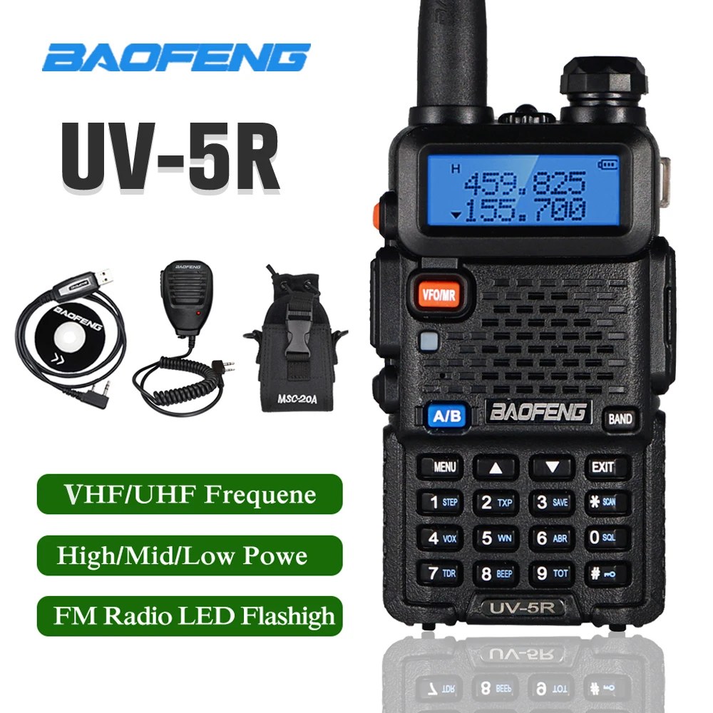 

BaoFeng UV-5R Walkie Talkie Two Way Radio Upgrade Version 128CH 8W/5W VHF UHF 136-174MHz&400-520MHz Filing for 10 km Hunting