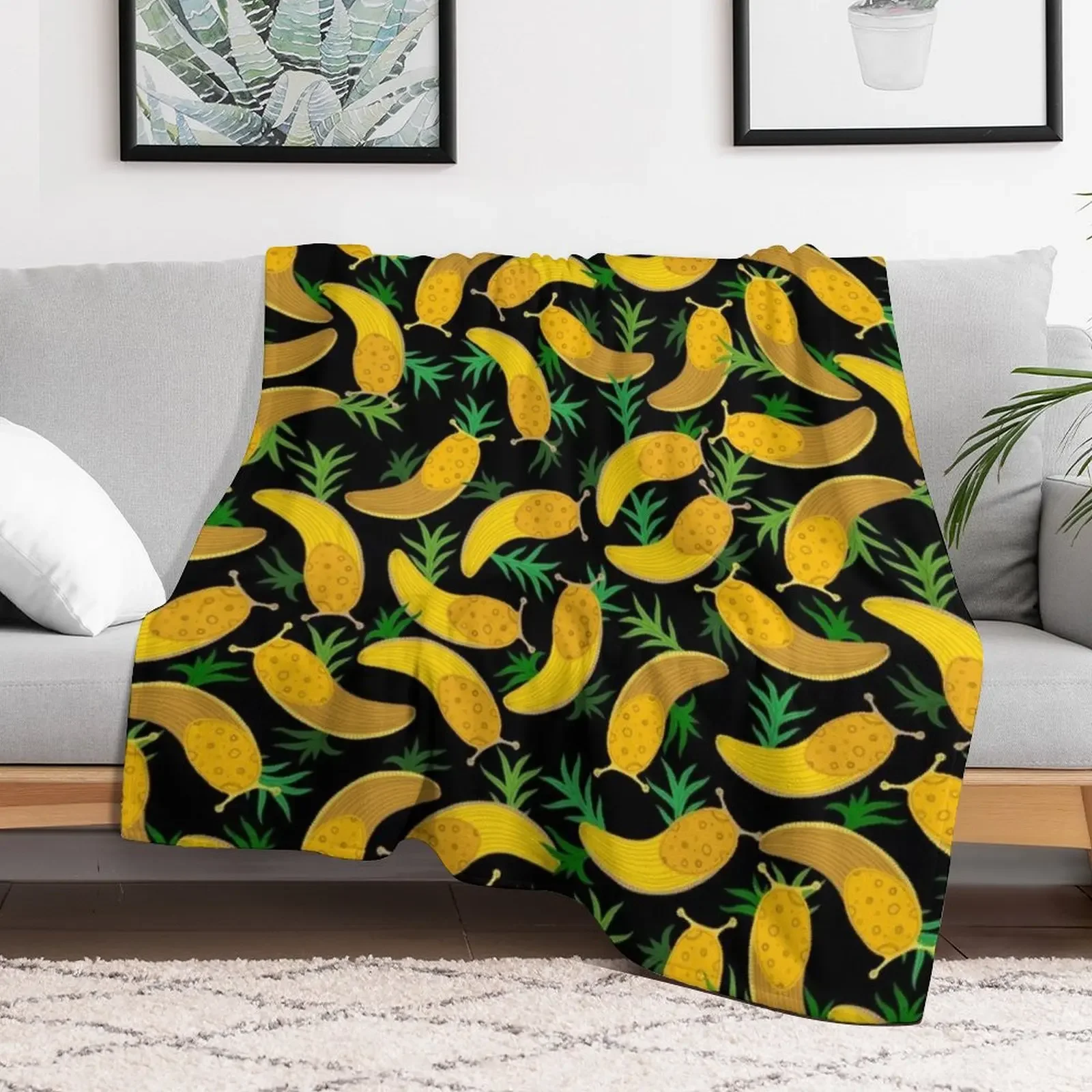 Черное одеяло с банановыми шлюзами мягкие кровати декоративные одеяла диваны