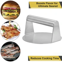 round stainless steel smash burger press grill accessories for flat top grill hamburger press and squeeze grease easy to clean
