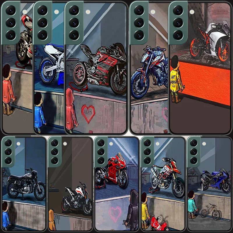 

Motorcycles on display Phone For Samsung Galaxy A02S A12 A22 A32 A42 A52S A72 4G 5G A03S A13 A23 A33 A53 A73 A9 A8 A7 A6 Case Co
