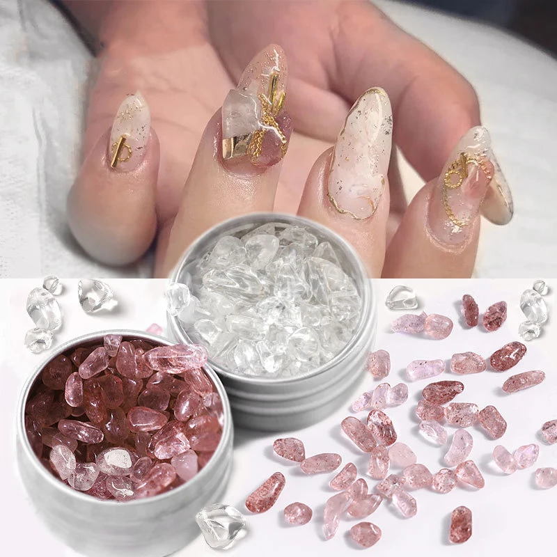 

2022 Nail Art Trend Small Fresh Japanese Style Crystal Clear Natural Crystal Irregular Gravel Diy Manicure Decoration