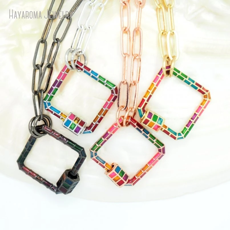 2 шт. металлические медные винты квадратные цвета эмалированные застежки крючки