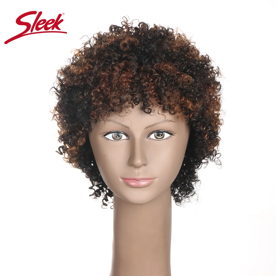 Red 99j Natural Human Hair Wigs Short Machine Made Remy Hair Wigs