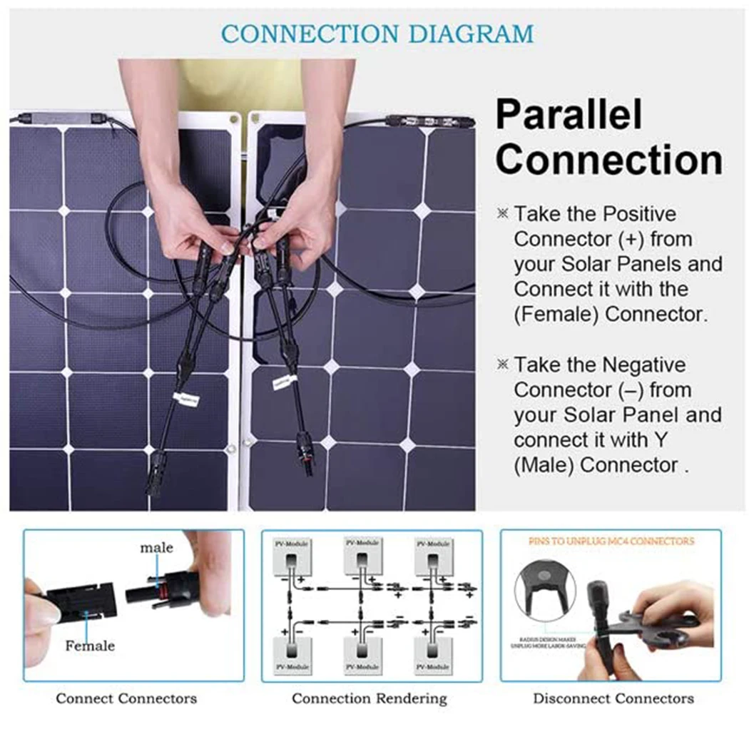 DC1000V Y Branch Connector FFM MMF PV Solar Panel T Splitter Tool Useful 1 Pair Accessories Cable High Quality