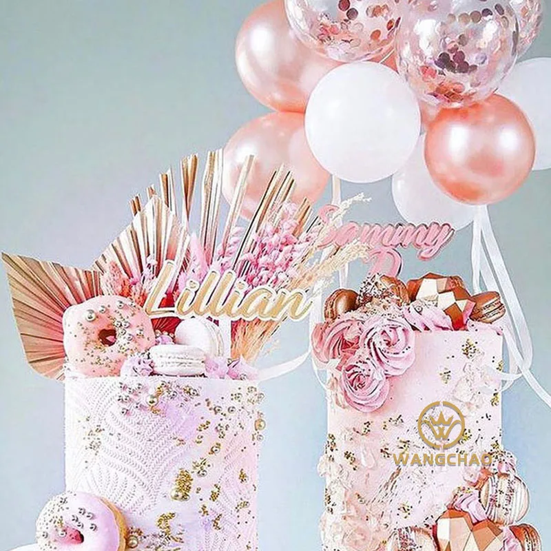 Palm Leaf Cake Topper Happy Birthday Decoration Palm Spear Cake Decoration Wedding Baking Dessert Table Party Favors