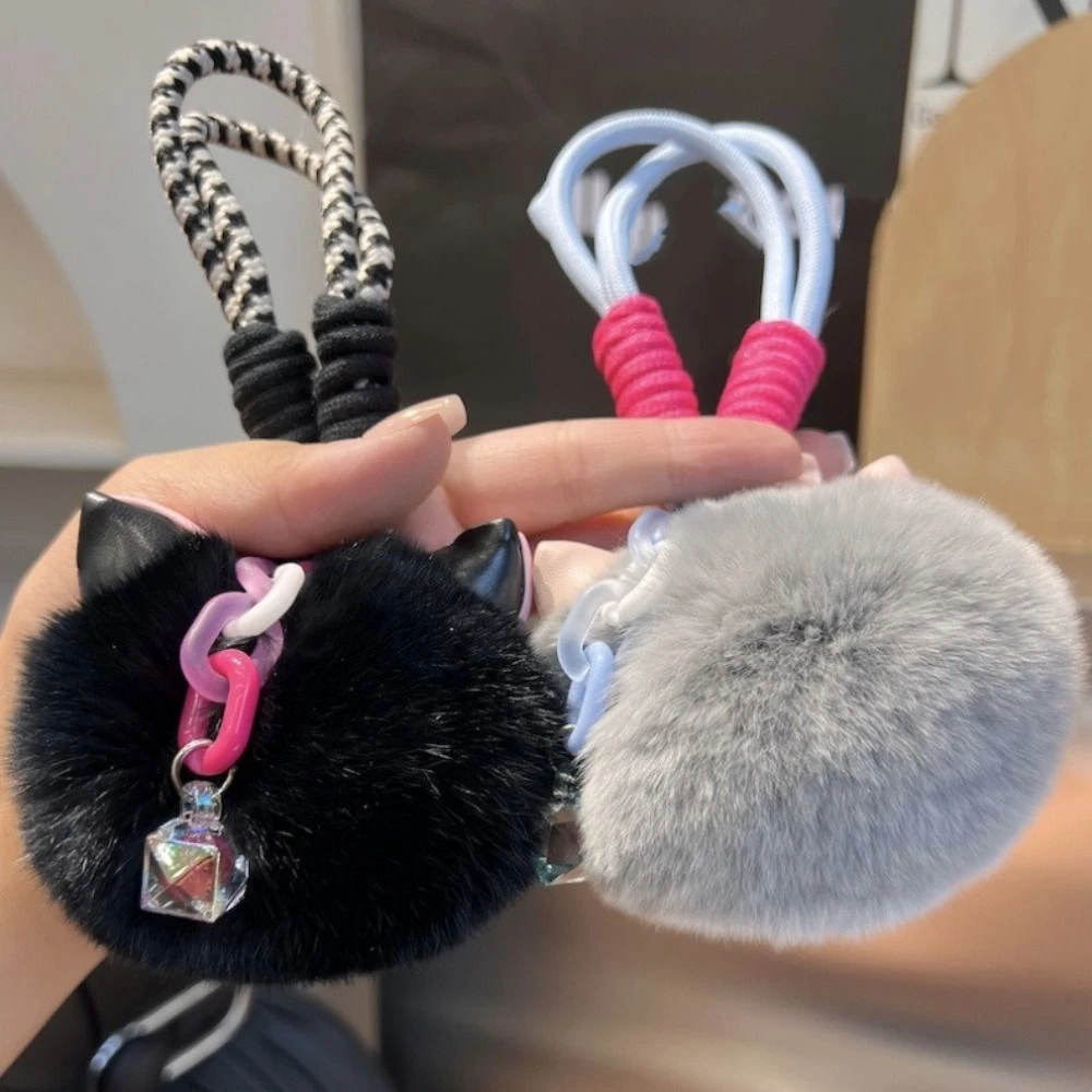 Брелок для ключей из искусственного кроличьего меха подвесной пушистый плюшевый