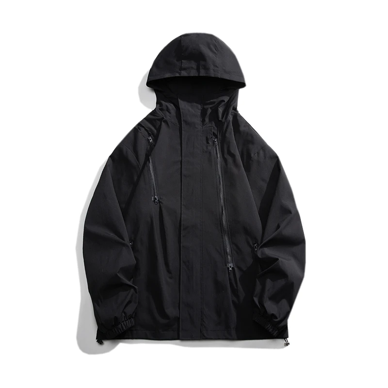 Dropshipping Streetwear 2023 Spring Casual Men's Jackets Hooded Harajuku Windbreaker Jacket For Woman images - 6