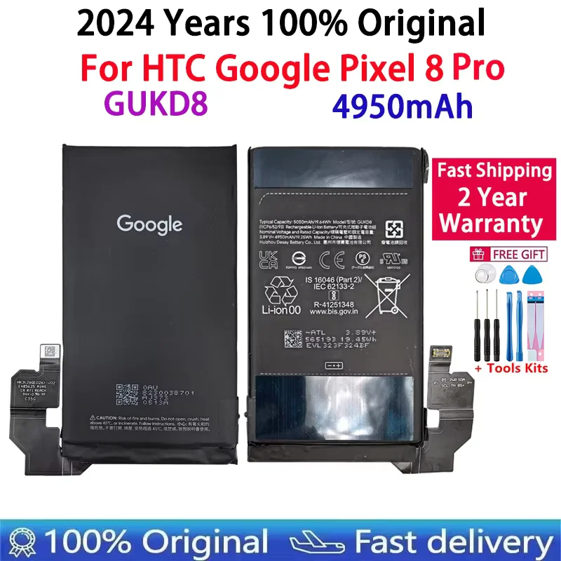 Сменный аккумулятор для HTC Pixel8 Pro аккумуляторы Google Pixel 8 4950 мАч быстрая доставка 100%