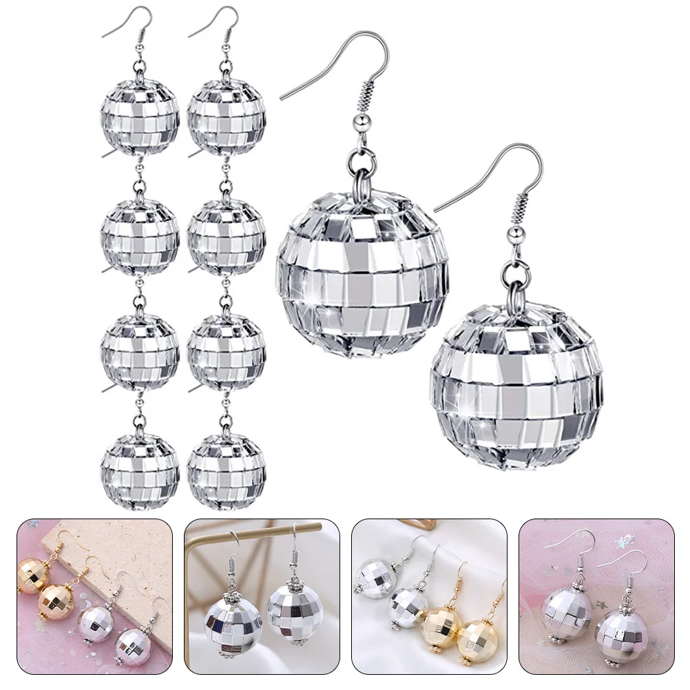 5-парные диско-серьги с шариком-фонариком одинаковые женские ювелирные изделия