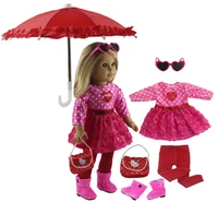 new 1 set pink dress doll clothes for 18 american bitty baby doll handmade fashion lovely clothes x89