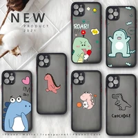 creative cute dinosaur phone case for iphone 13 12 11 8 7 plus mini x xs xr pro max matte transparent cover