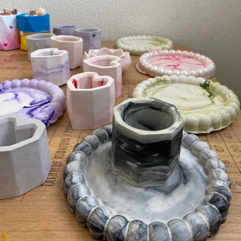 

Bubble Tray Coaster Gypsum Silicone Mold DIY Planter Concrete Plaster Mould Flowerpot Making Resin Mold Home Decoration