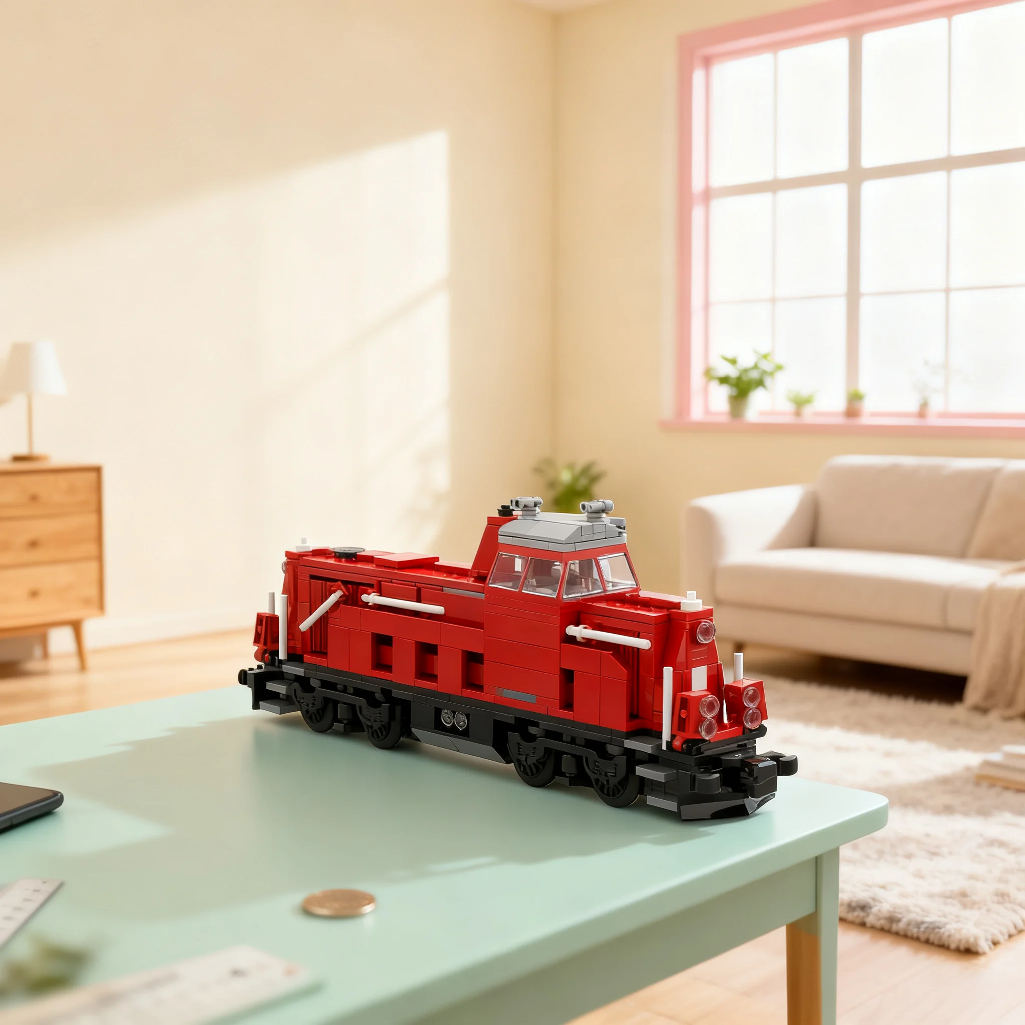 Фото 484 детали MOC Городские поезда, маневровый локомотив Voith Gravita DB BR 265, модель из строительных блоков, подарок на день рождения, для сборки, образовательный, для самостоятельной сборки и демонстрации. №1