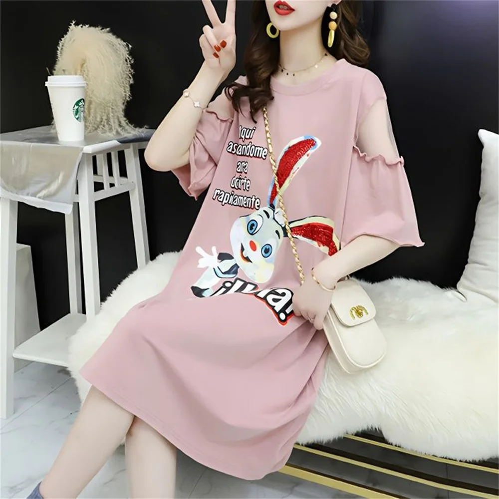 

Fashion Loog Loose Women Funny T-shirt Printed Short Sleeve Ulzzang T Shirt Cute Summer Cartoon Cotton Shirt Tops Girl
