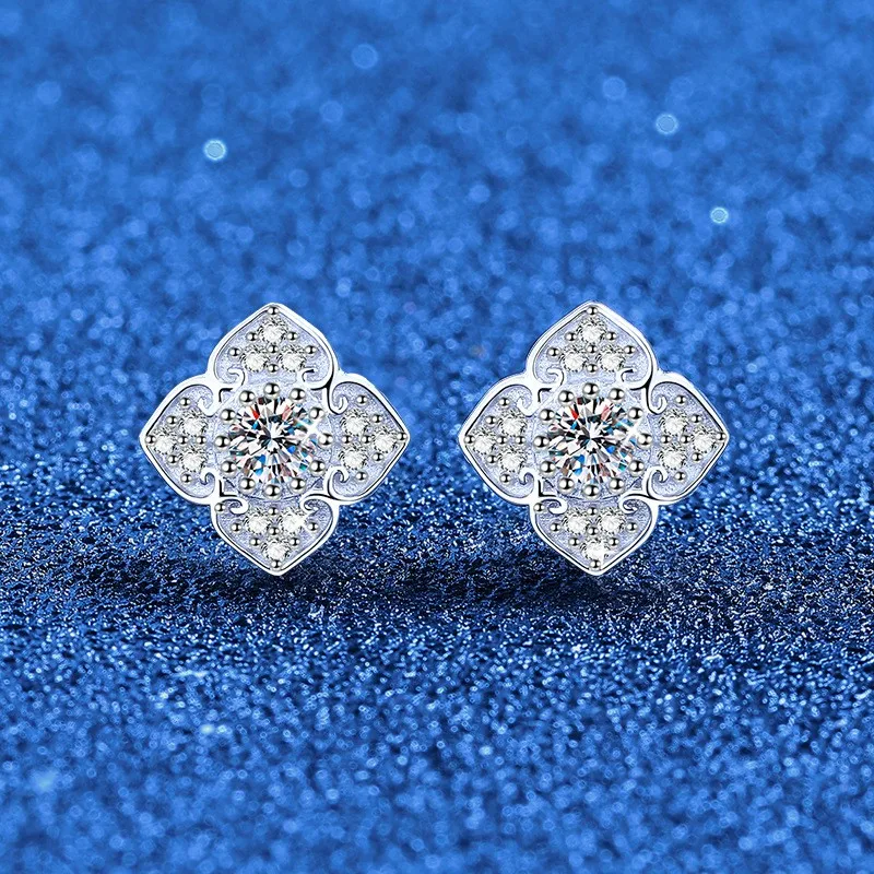 Серьги-клевер E375 Lefei Fashion с цветными бриллиантами и классическим дизайном из муассанита, серебро 925 пробы, для женщин, подарок на вечеринку (art.: 3920db9ab47cd) - 3920db9ab47cd