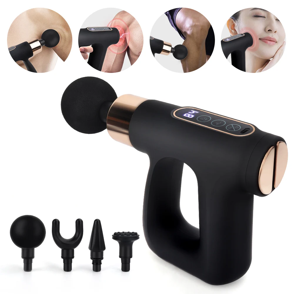 

Electric Pulse Massage Gun Hot Compress Deep Tissue Percussion Muscle Fascia Gun Body Relaxation Neck Back Pain Relief Massager