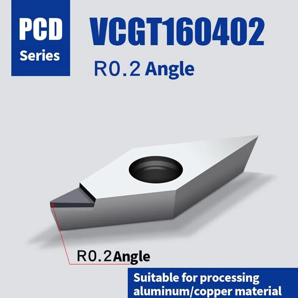 

Durable Turning Insert Insert Copper Diamond High Efficiency High Toughness Silver VCGT160402 PCD 2 * Industrial