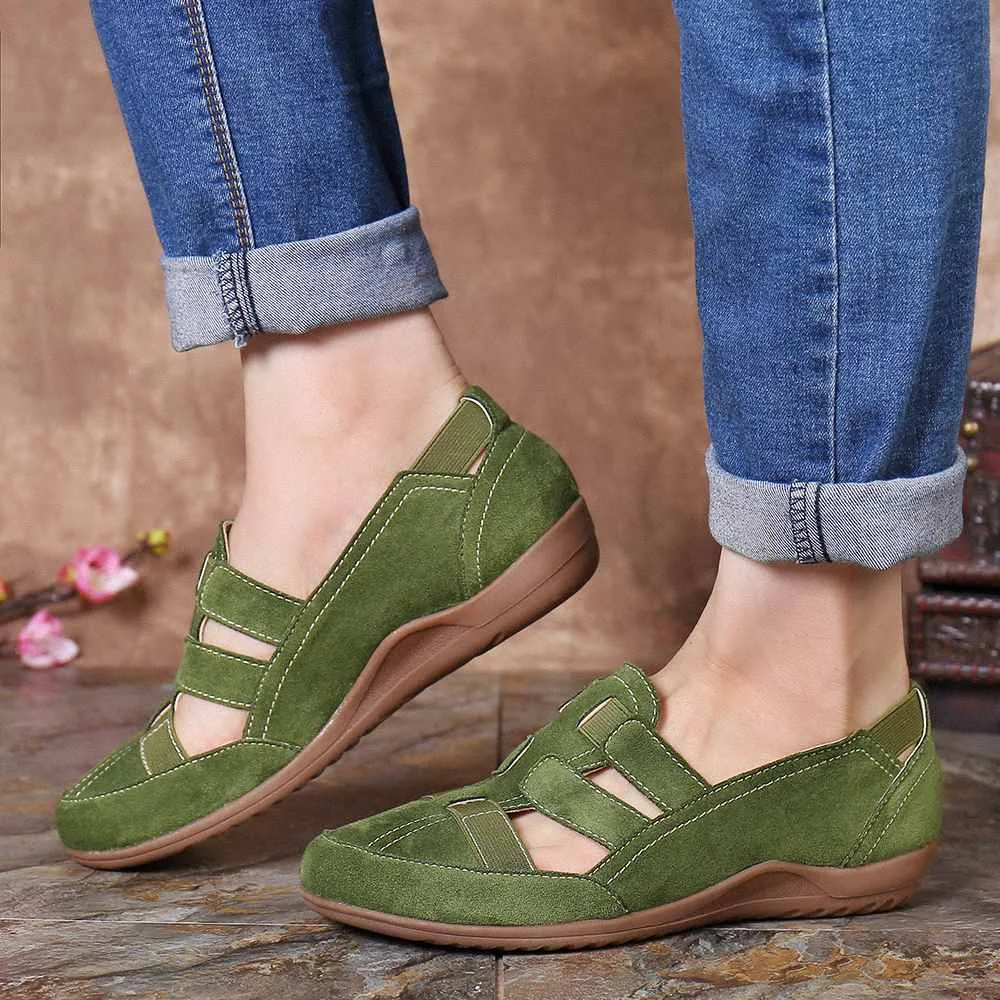 

2022 New Fashion Women Shoes Comfy Closed Toe Buckle Strap Pumps Ladies Sandals Comfortable Flat Sandals Summer Soft Sandals