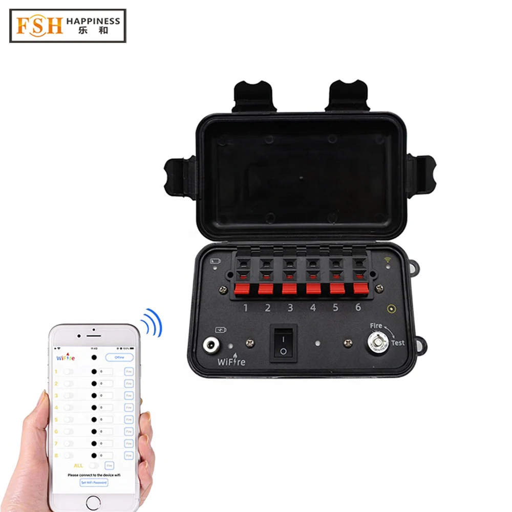 

Happiness WiFi Fireworks Firing System Cold Fireworks Pyro Fountain For Wedding Party Stage