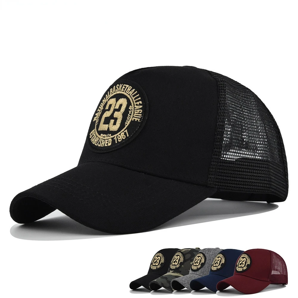 

Summer Cartoon Embroidery Baseball Cap Sticker Outdoor Mesh Breathable Sunhat Trucker Hat Sport Caps Curved Brim Sun Protect