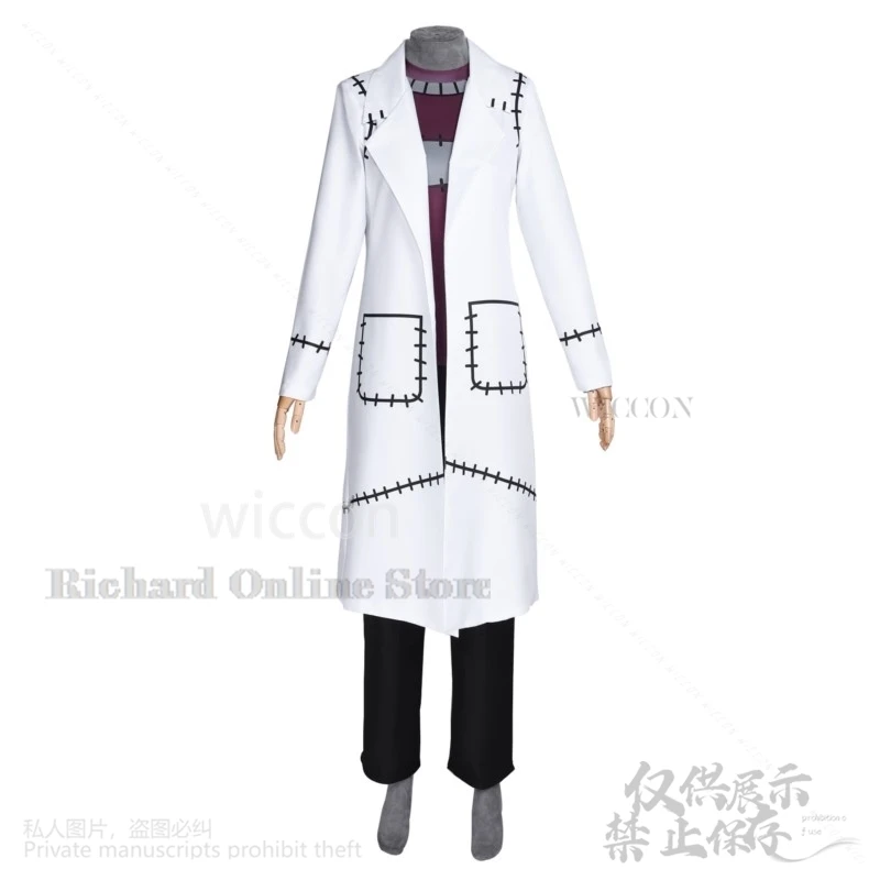 Аниме Soul Cos Franken Eater Stein Doctor Uniform Костюм Тренч Топ Брюки Комплект Вечеринка Ролевой