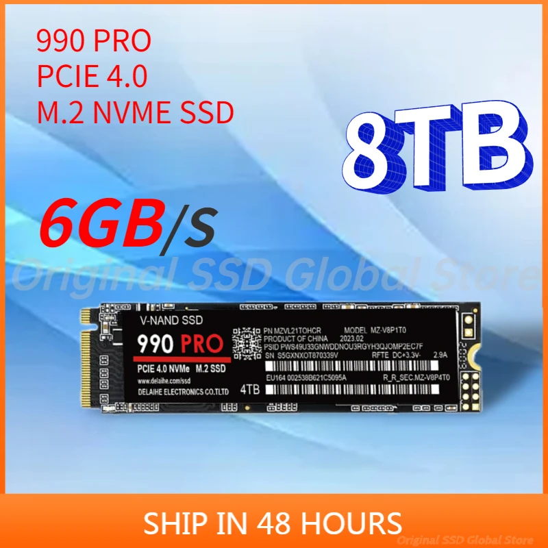 

4TB SSD M2 NVME Plus 2TB Internal Solid State Drive Ssd 2tb 2280 1TB Hdd Hard Disk 990 PRO M.2 1TB for Laptop Computer PS4 PS5