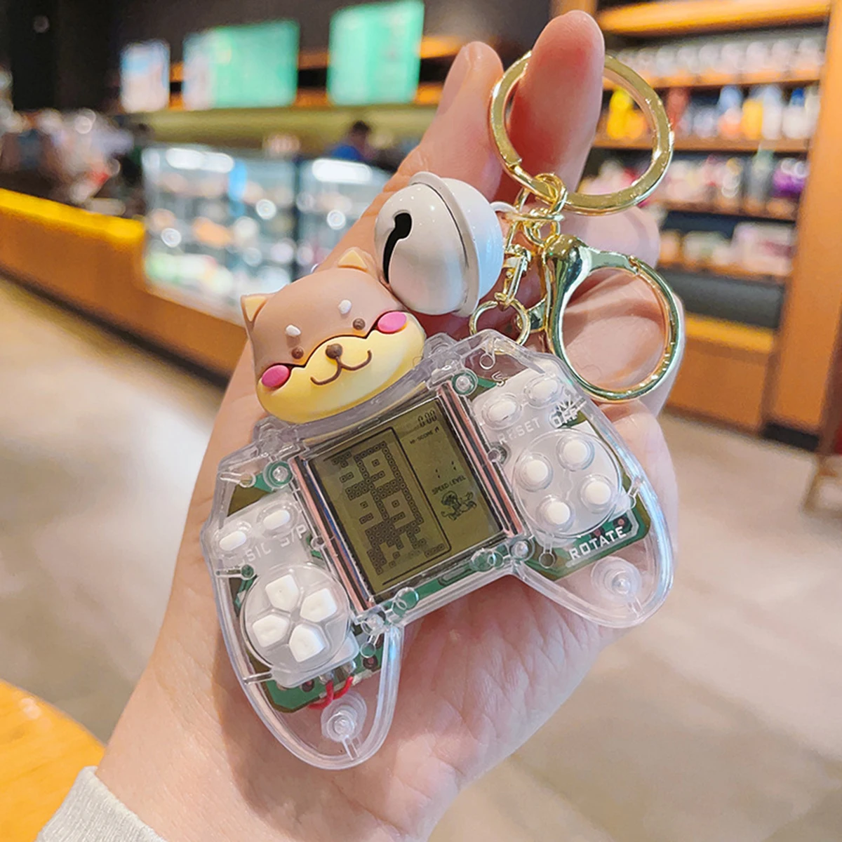 

Cartoon Personality Mini Game Machine Keychain Cute Handheld Tetris Game Machine Pendant