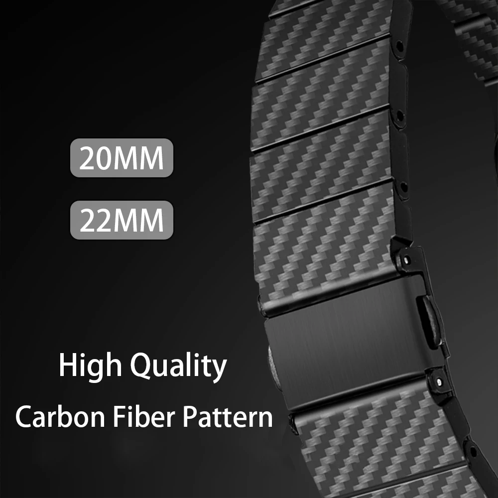 Carbon Fibre Strap For Amazfit GTR 4 3 2 3pro 47mm 42mm Band For amazfit GTS 3 2 2e Stratos 2 2S 3 Bracelet Correa Bip U S Lite
