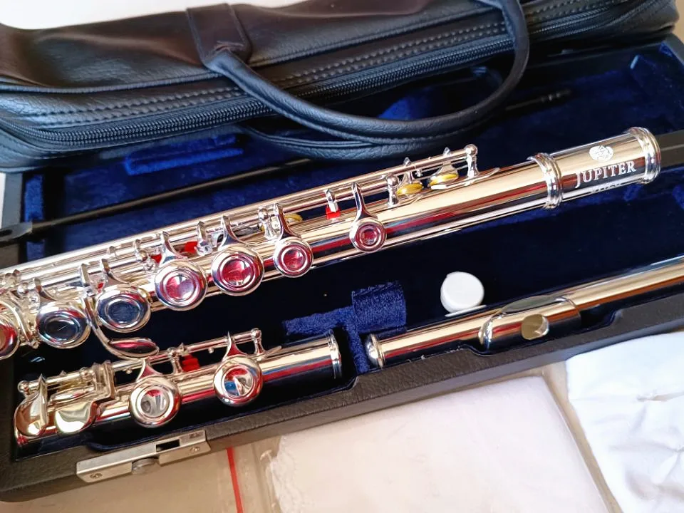 

JUPITER JFL-511ES 16 закрытых отверстий C Key флейта из мельхиора Серебряная флейта для концерта, жесткая ткань для чистки, Стик, перчатки с подкладкой