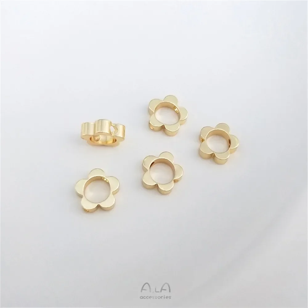 14-каратное золото цветок персиковое сердце пятиугольная звезда медведь плоский