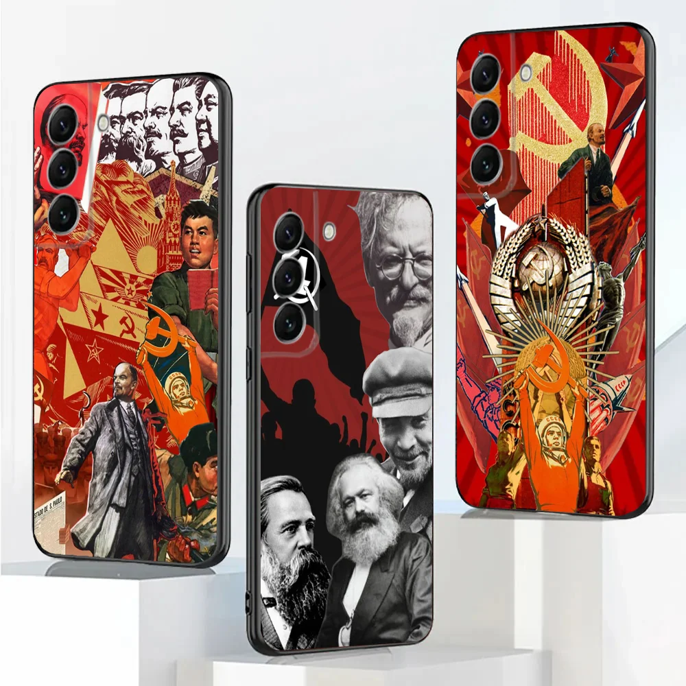 Чехол для телефона Stalin Marx Lenin Samsung Galaxy A20 A21s A22 A31 A32 A52 A53 A72 73 A80 A91 Мягкий черный чехол