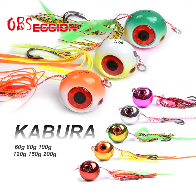 OBSESSION 60g-200g Inchiku DeepSea Metal Fast Sinking Jig Rubber Skirts Saltwater Sea-bream Fishing Lure Tai Kabura Jig Slider