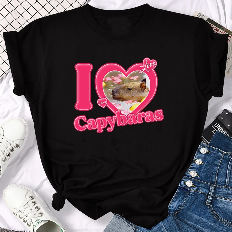 

Мужская футболка Capybaras футболки с аниме рисунком man 2000s clothing