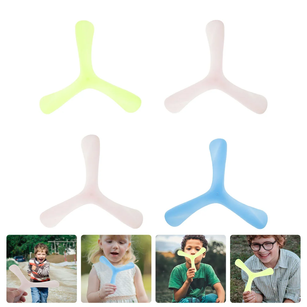 

4Pcs Funny Kids Boomerangs Interesting Trefoil Boomerangs Luminous Boomerangs (Random Color)