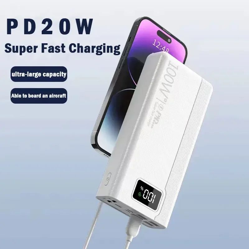 

Внешний аккумулятор на 100 Вт с 4 USB-портами, 50000 мАч