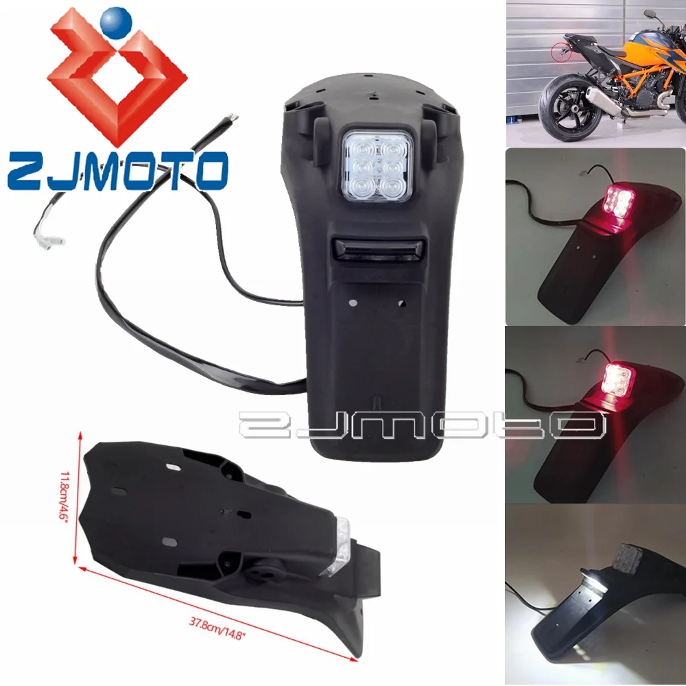 

Universal Motorcycle Rear Fender Brake Stop Tail Light License Plate Taillight For Dirt Bike Honda Suzuki Yamaha Enduro Mudguard