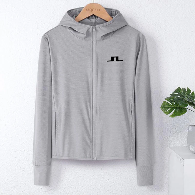 

J Lindeberg Men Golf Jackets Fashion Casual Hooded Windbreaker Jacket Sports Women Golf Wear UPF 50+ UV Sun Protection Clothing