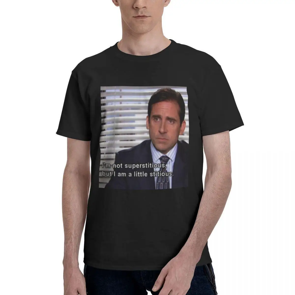 Creative The Office Michael Scott TV T-Shirt for Men Round Neck Pure Cotton T Shirts Short Sleeve Tees Printing Tops
